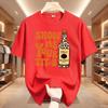 Herren Casual Kurzarm Sommer Mode T-Shirt Textmuster Oberteil Lässiger Stil Baumwoll-Oberteile
