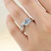 PANJBJ 925 Sterling Silver Zircon Rings for Women Couple Minimalist BLue Stone Jewelry Birthday Gift Prevent Allergy Wholesale
