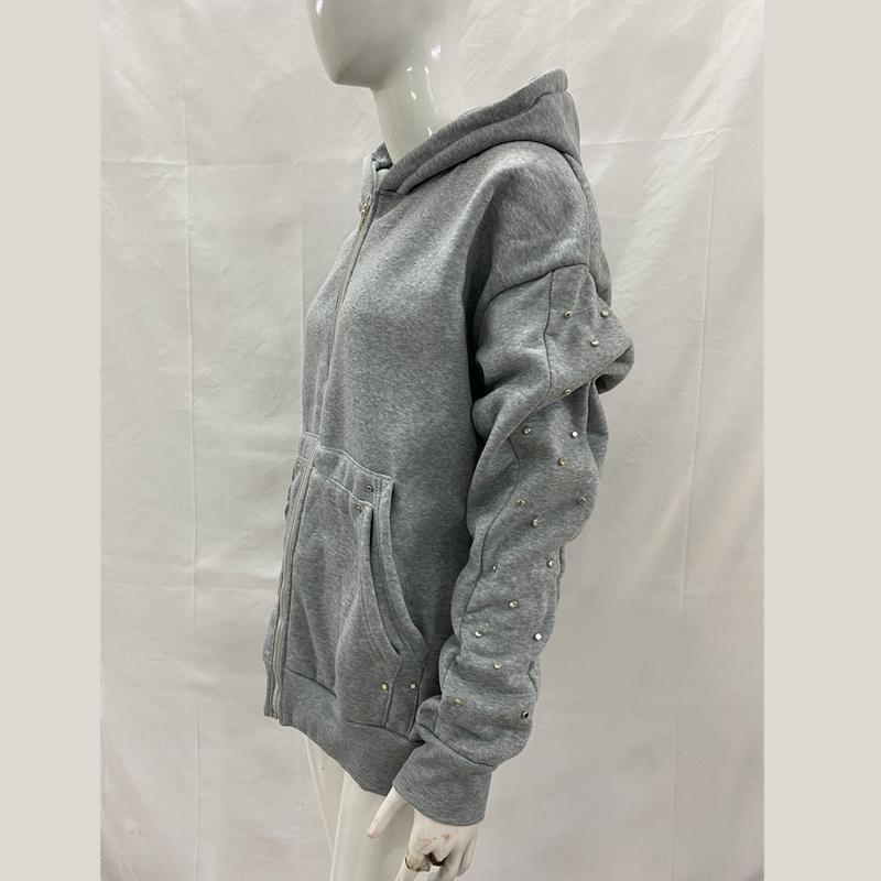 Europäischer und amerikanischer Y2K Casual-Trend einfarbig High Street Strickjacke Sweatshirt