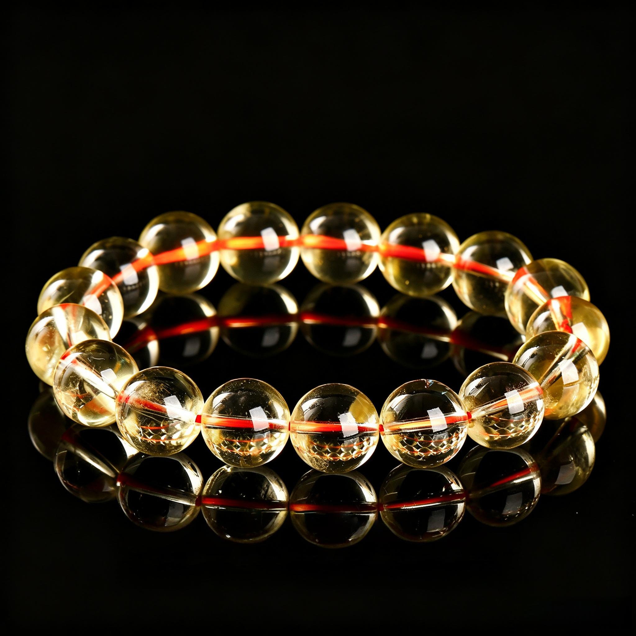 8A Grade Natural Citrine Bracelet Icy Clear Yellow Crystal Bead Bracelet Single Strand Round Beads Jewelry 3a Natural Citrine (Rock Sugar Pear)&9mm