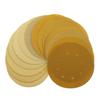 Yellow 7" 8-Hole Self-Adhesive Velvet-Backed Flocking Sandpaper Disc for Dry Metal Grinding & Polishing