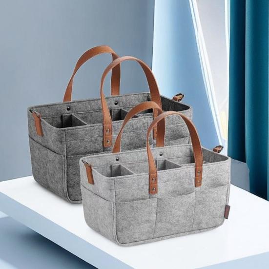 Babybleieveske Organizer Filtmateriale Stor Kapasitet Justerbar Plassoppsett Funksjonell Babyutstyrsorganisator