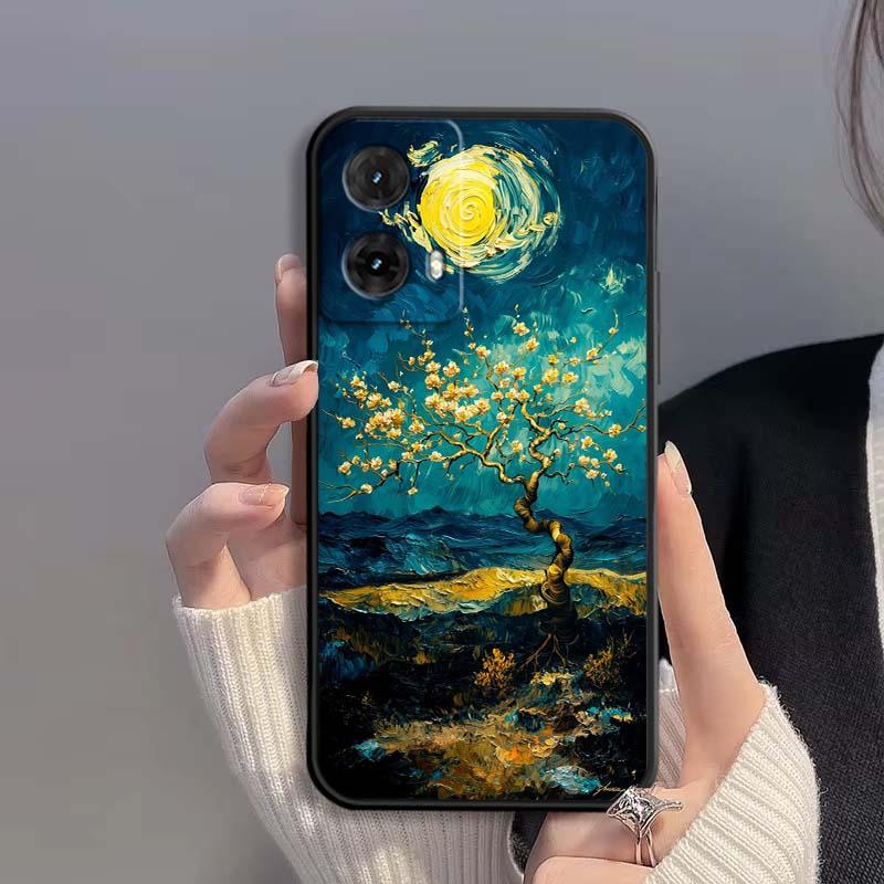 Creative Landscape Patterns For Motorola G85 Edge 50 G24 G35 G14 G04 40 G72 G34 G G54 G13 G32 5G Black Phone Case