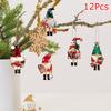 12PCS/PACK Colorful Gift Pendant Christmas Tree Nutcracker Holiday Wood Christmas Soldier Ornament Decoration