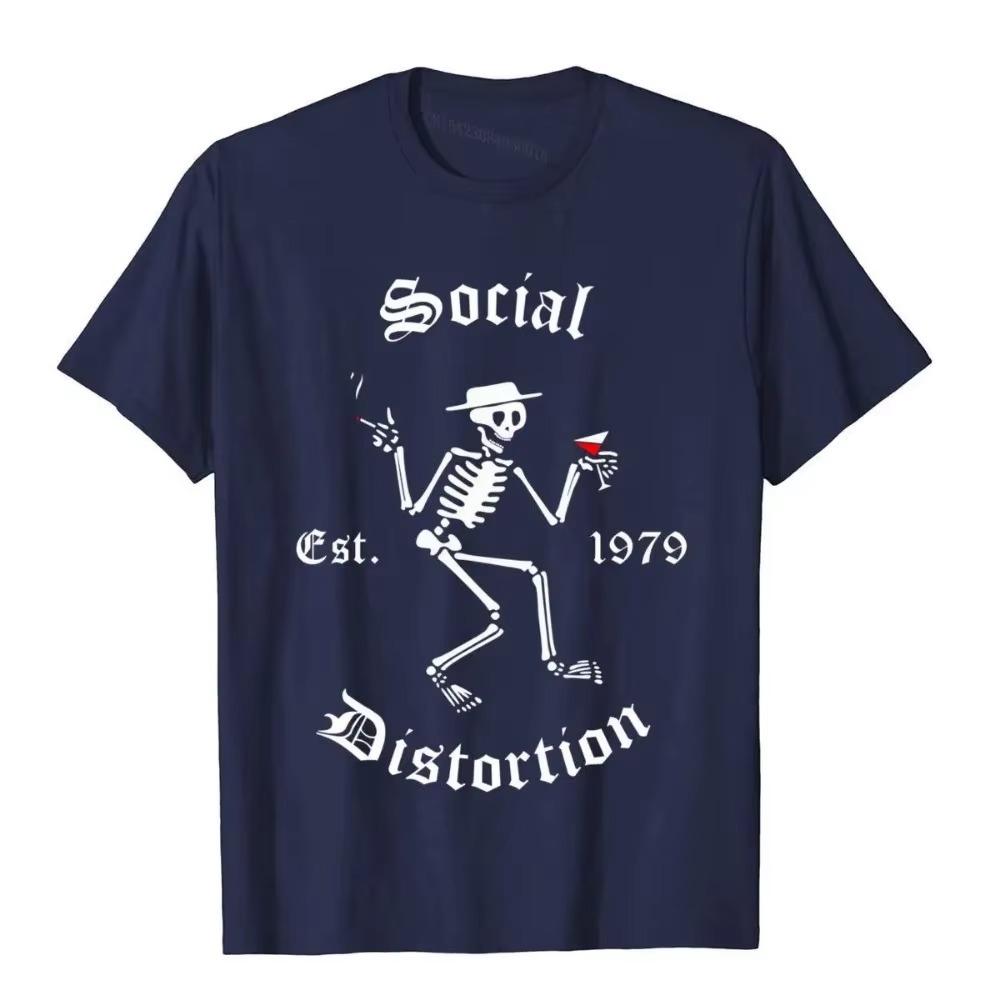 Vintage Social Arts Distortion Band Musik 1979 Legender Gåvor Översized T-shirts Designer Herr T-shirts Bomullstopar T-shirts Bekväma