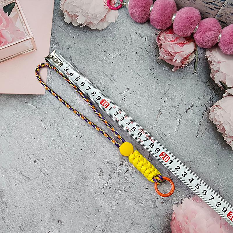 1Pc Color Combination Knot Mobile Lanyard Creative Short Braided Lanyard Mobile Phone Case Key Ring Can Be Detachable Anti-Loss