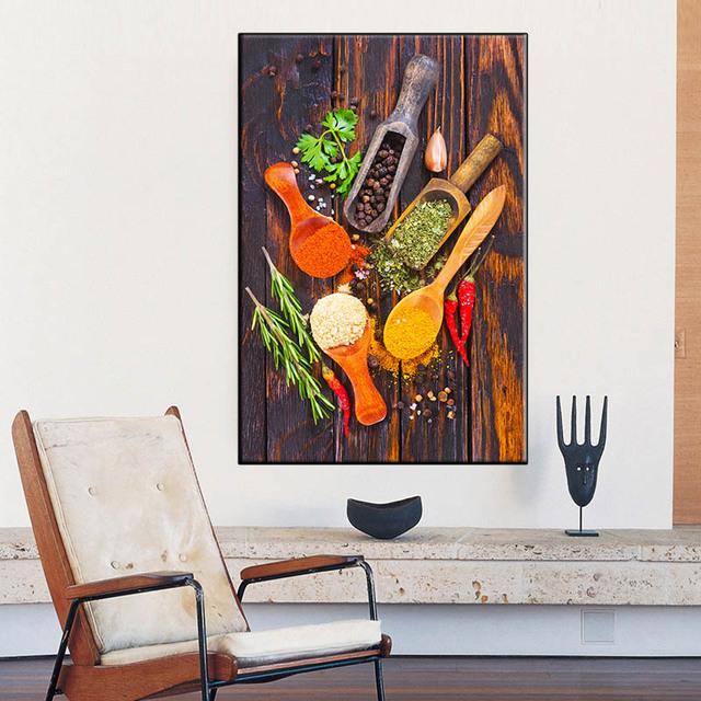 Moderne Mura Bunte Küche Gewürz Leinwand Malerei Abstrakte Bilder für Nordic Wohnzimmer Küche Wand Kunst Dekor Kein Rahmen