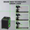 Компактний 2-лінійний зелений лазерний рівень з яскравим світлом та автоматичним кресленням ліній