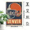Denver Football Aluminum Sign Vintage Distressed Aluminium Plaque Waterproof Wall Decor Home Bar Garage