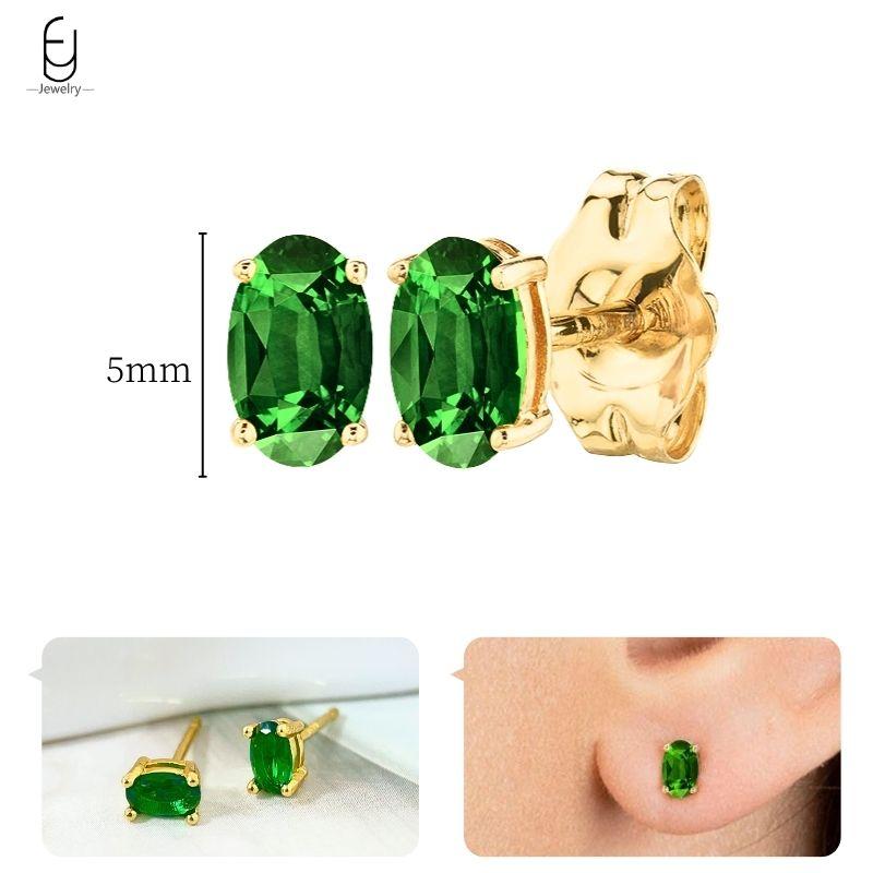 925 Silbernadel Grüne Zirkon Gold Ohrringe Herz Creolen für Damen Zarte Steckerohrringe Luxuriöser Schmuck Geschenke