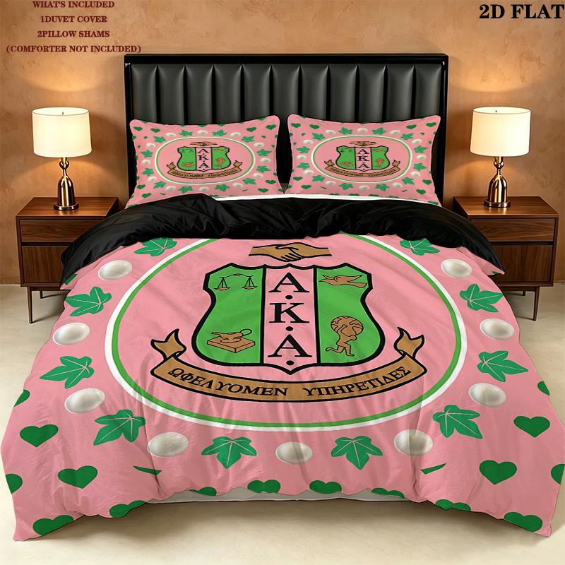 Aka Pattern Bedding Quilt Set Quilt Cover Pillowcase Home Birthday Gift(1 * duvet cover + 2 * pillowcase, without core)
