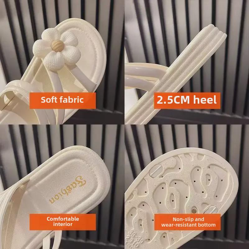 Sandale de vară pentru femei 2023: Design floral dulce, talpă groasă, versatilă pentru ieșiri și plajă