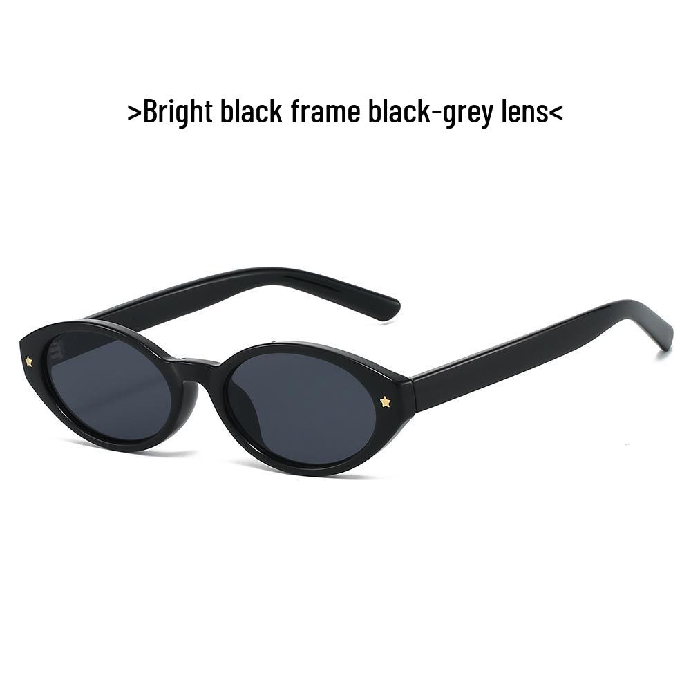 

Korean Style Starry Oval Cat Eye Sunglasses - Prescription Ready with Anti-Blue Light Lenses