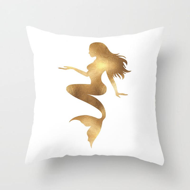 Home Furnishings Simple Golden Sofa Pillow Cover Digitally Printed Car Cushion Cover