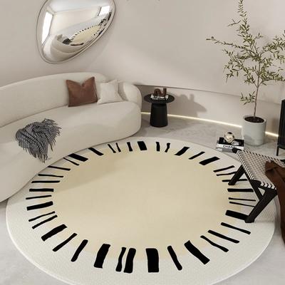 Light Luxury Round Shape Living Room Decoration Rug Cream Style Rugs for Bedroom Home Soft Under Desk Carpet Thick Non-slip Mat