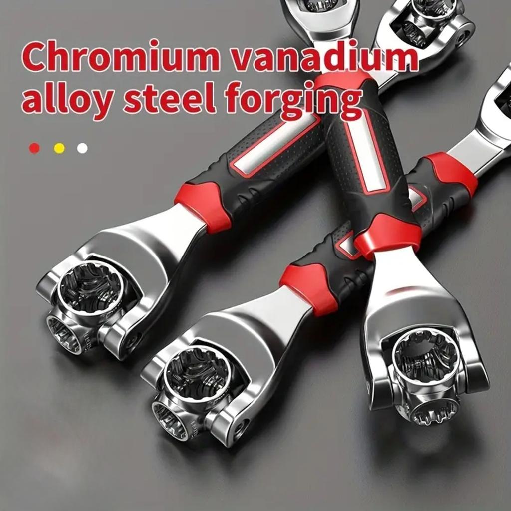 1PC 52-in-1 Multi-Purpose Socket Wrench, Non-Slip Handle and 360 Degree Swivel Head - Universal Wrench and Spanner Tool for Home and Auto Repairs