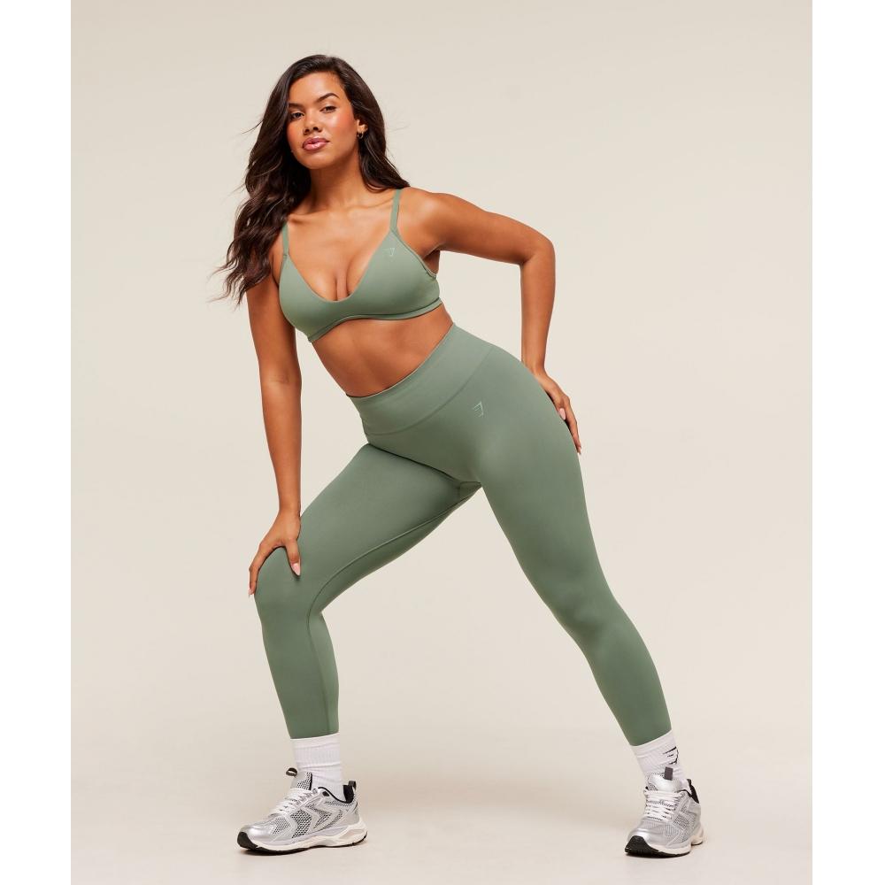 Gymshark Soft Sculpt V Neck Sports Bra Unit Green B5b9n Ecjf