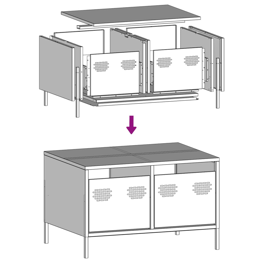 TV Stand Olive Green 68 X 50 X 43.5 Cm Cold Rolled Steel