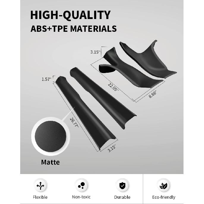 

LASFIT Door Sill Protector fit for Tesla Model 3 2017-2023 Matte TPE Front and Rear Door Entry Guard Decoration Scuff Plate Accessories - Pack of 4