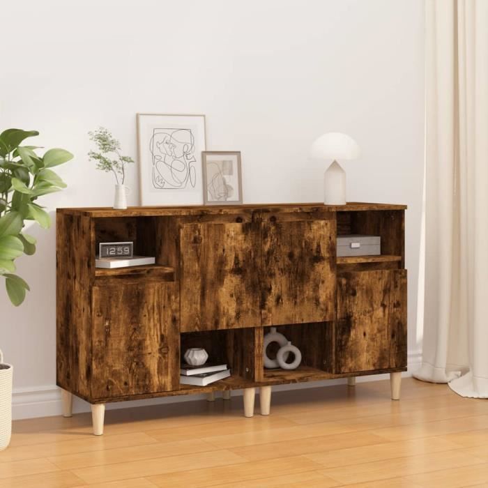 VidaXL Buffets 2 Pcs Smoked Oak 60x35x70 Cm Engineered Wood 3185724