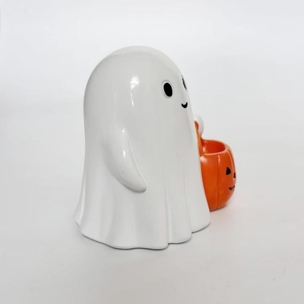 Sarı Parlayan Balkabağı Hayalet Cadılar Bayramı Reçine Masa Süsü