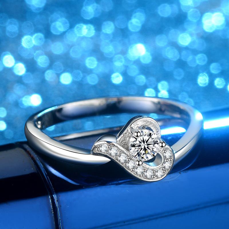 Small And Simple Diamond-Encrusted Ring, Female Popular Jewelry, Love Love Wedding Ring, Wedding Gift