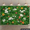 2D White Orange Daisy Green Leaf Flower Wall Photography Backdrop Floral Background Banner