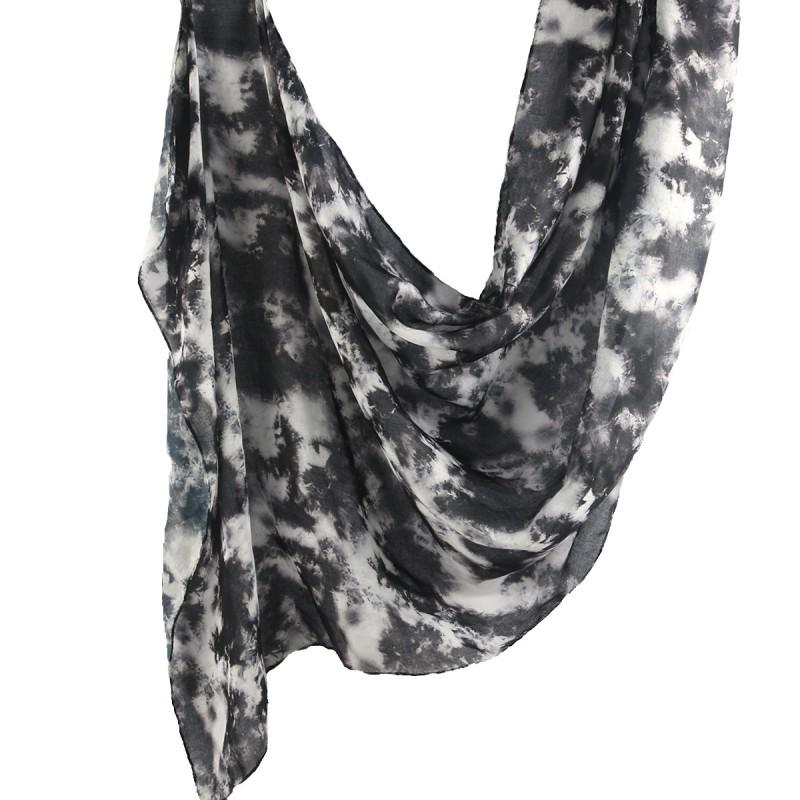 Modal bedruckter ethnischer Schal für Damen - Leichte Satin-Oberfläche Wickeltuch 180x80cm Ganzjahres-Boho-Accessoire