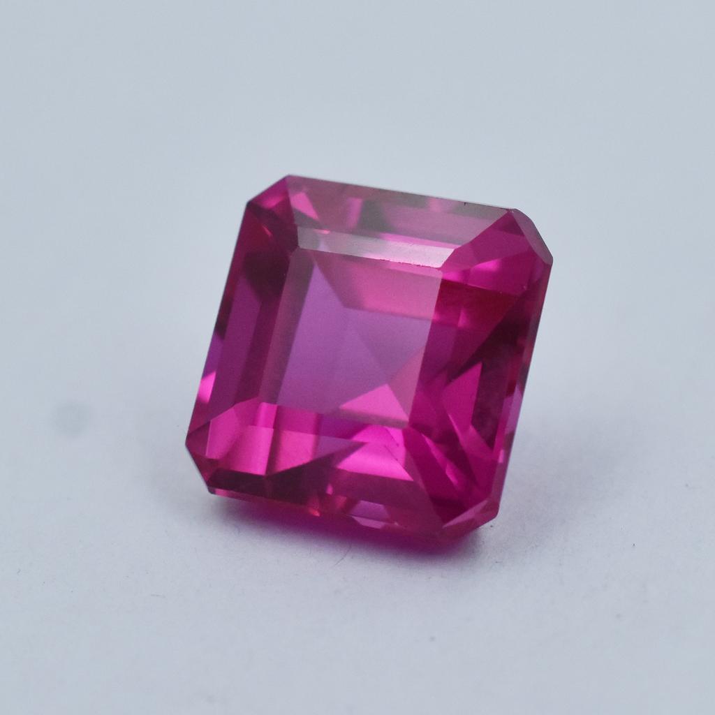 Natural Pink Ruby Loose Gemstone Square Cut 13.95 Ct for Jewelry Making and Gem Collections