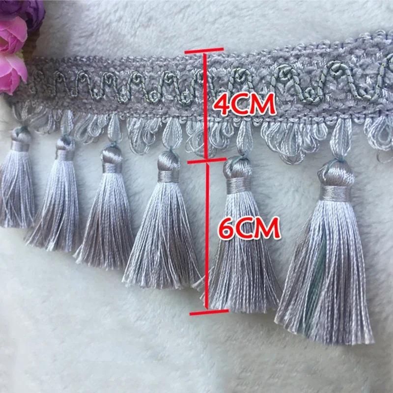 1m Long Sewing Tassel Fringe Lace DIY Fabric for Home Accessories Trim Curtain Thread Decorative Webbing Tassle Cotton Fringes