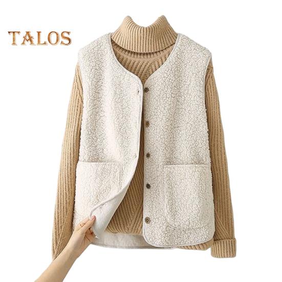 

Зимняя женская многослойная жилетка, пальто, тонкая утепленная застежка на кнопки, V-образный вырез, тонкая плюшевая безрукавка, однотонная, сохраняющая тепло куртка для отдыха на открытом воздухе M бежевый