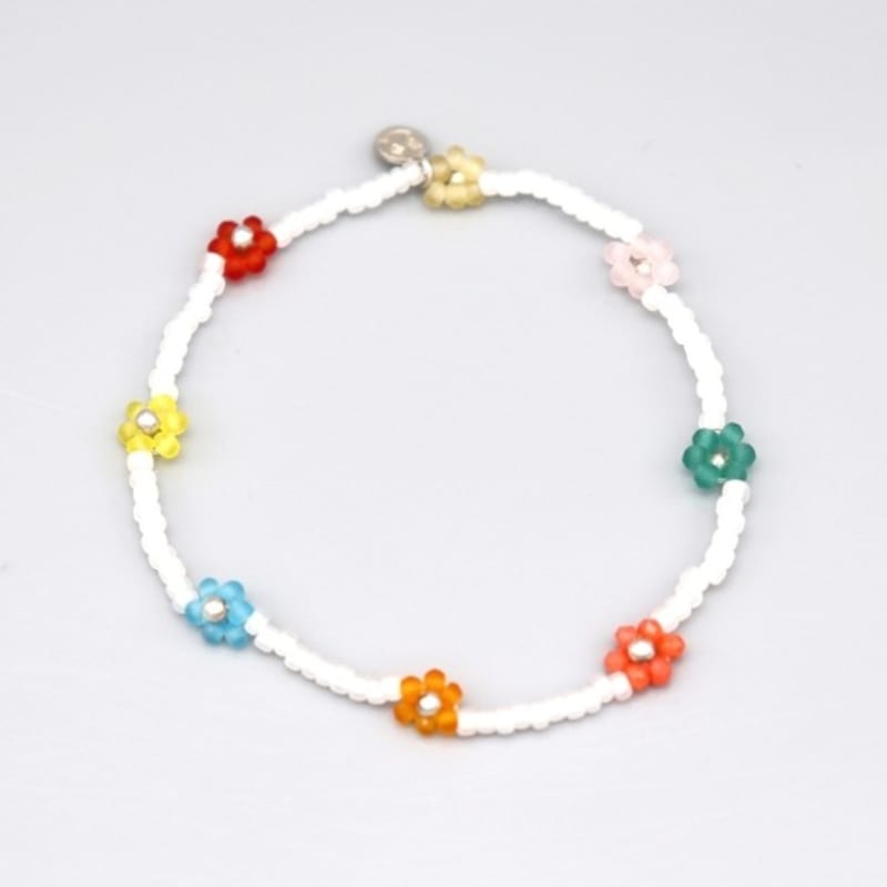 BONBEAU Flower Crush Multi-color Beads Bracelet Smile Charm Multi-color Flower Bead Bracelet