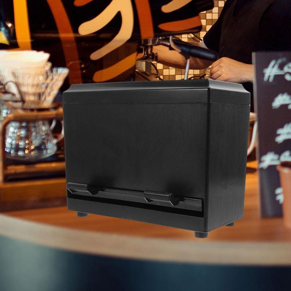 Portable Plastic Press Straw Box Adjustable Outlet Black Push Straws Dispenser Pressing Type Storage Box Restaurant Coffee Shop