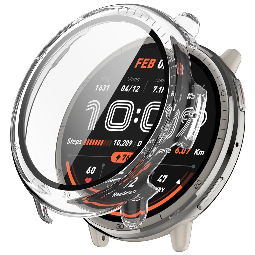 Protector Case For Amazfit Active 2 Full Coverage Tempered Glass Screen Protector For Amazfit Active 2  Bumper Shell Accessories