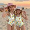 Costume Intero da Bambina Estate Stampa Hawaiana Costumi da Bagno Leggeri Comodi per Bambini Festa in Piscina Attività Acquatiche