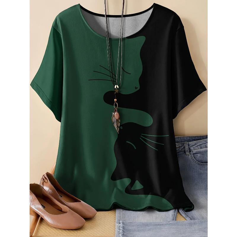 Women Short Sleeved Round Neck Plus Size Sports Leisure T-shirt Fashionable Breathable Comfortable Summer T-Shirts