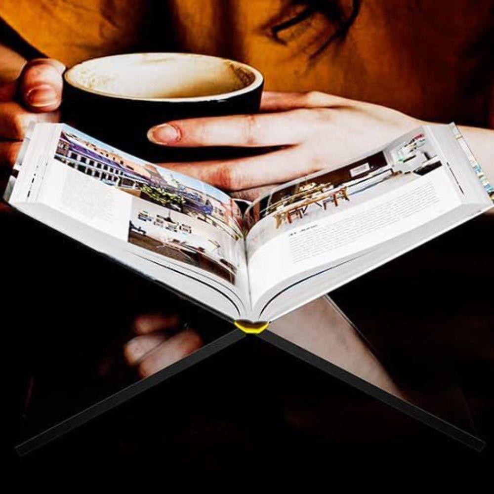 X Shape Book Display Stand Transparent/Black Cookbook Stand Drink Holder Open Book Holder  Bible
