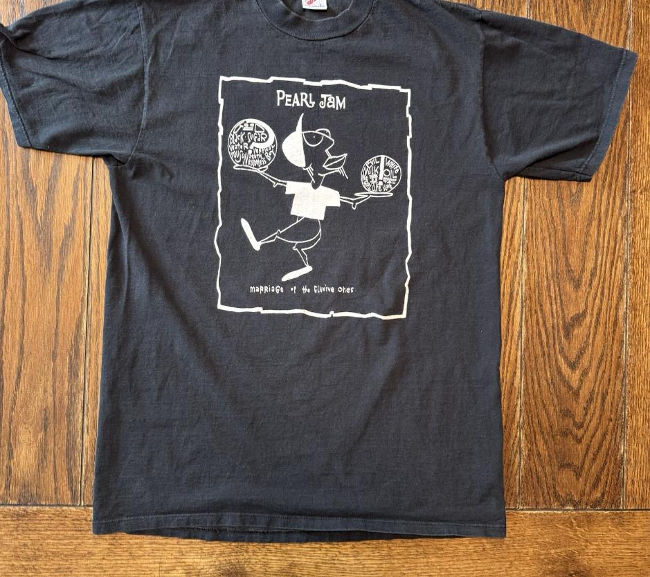 Pearl Jam Shirt Large Black Boundless 1993 Marriage Of The ElusivTshirt Unisex T-Shirt S