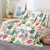 Palm leaf flannel blanket tropical leaf blanket for sofa outdoor camping soft exotic blanket