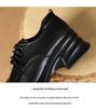 Damen 2025 Frühling Britischer Stil Dicksohlige Lackleder Plateau-Loafer, Höhenverstärkende Vielseitige Schnürschuhe