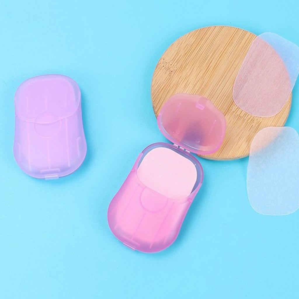 20pcs Portable Hand Washing Mini Soap Paper Disposable Bath Travel