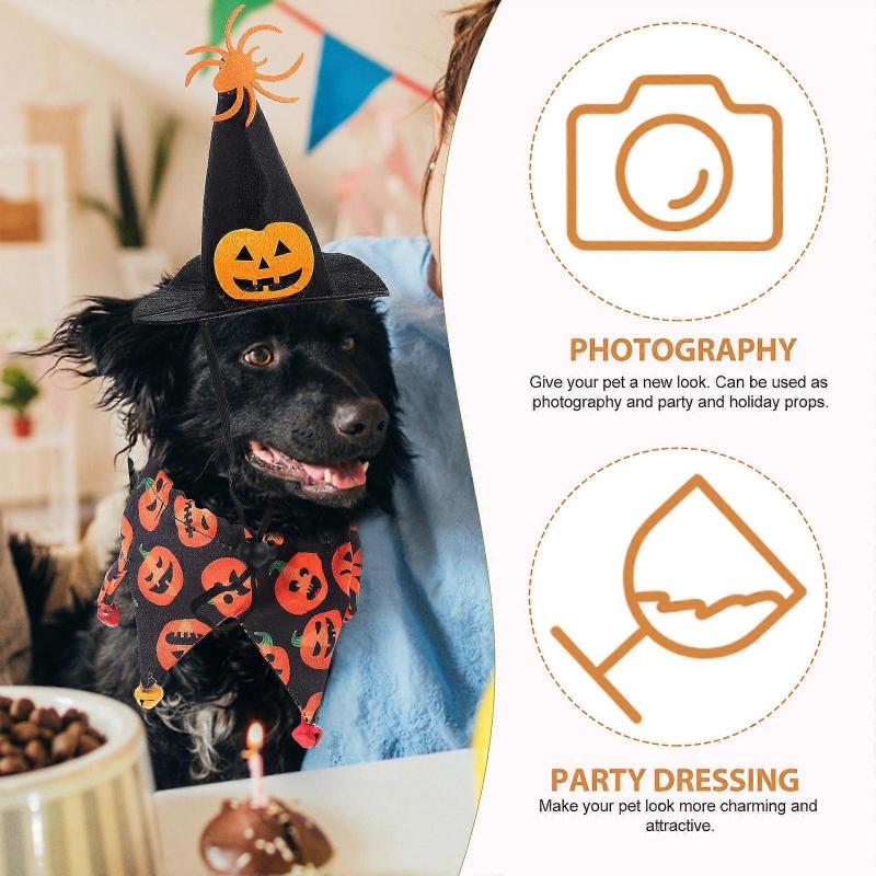 Pet Dog Costume Hat for Party Decoration 3Sets Assorted Color Neckerchief