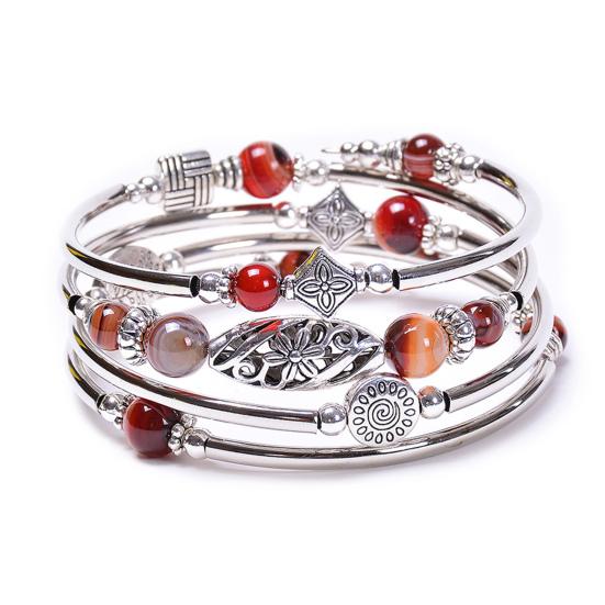 

Красивый этнический гипоаллергенный женский браслет с бирюзовыми бусинами, модные украшения