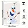 1pc Olaf Metal Tin Sign 8x12 Inch - Vintage Wall Art with Snowflakes, Classic Cartoon Design for Home, Bar, Cafe, and Room Decor