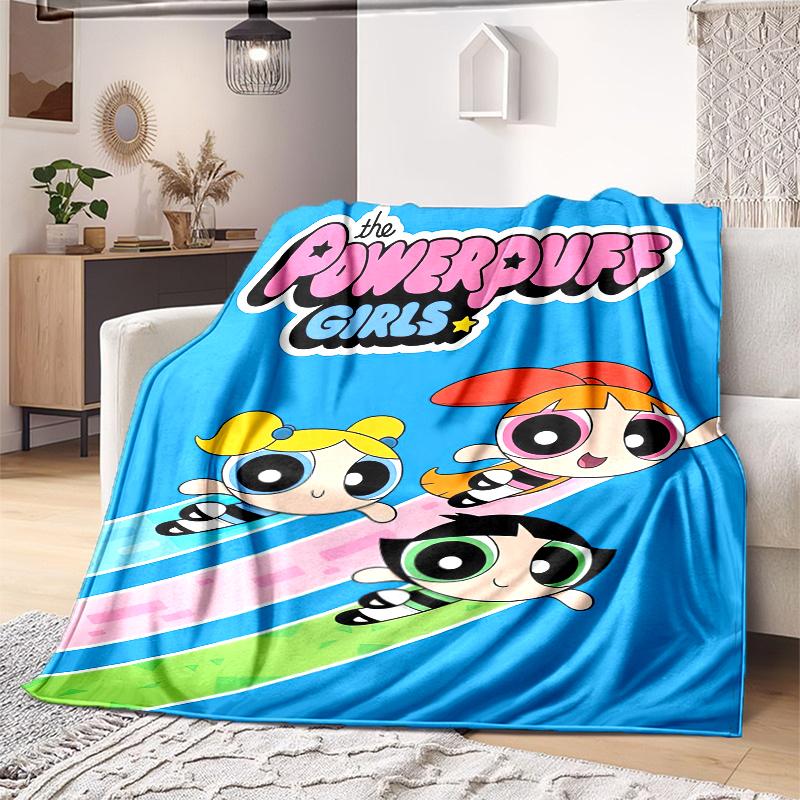 1PC The Powerpuff Girls Printed Blanket, All Season Lightweight Home Office Outdoor Nap Multifunctional Blanket A12
