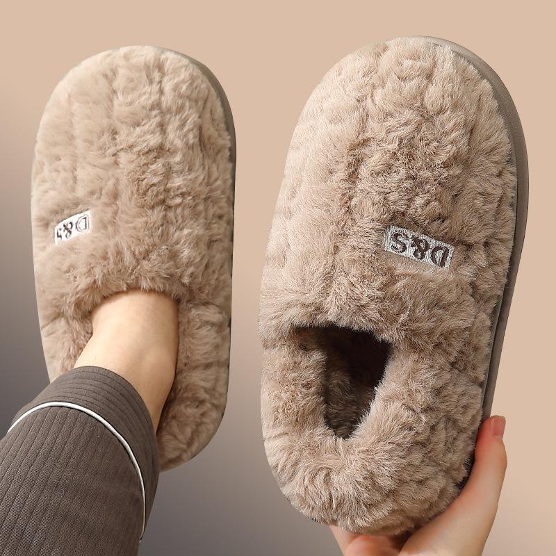 Bow Cotton Slippers Women's Winter New Indoor Home Thick-soled Warm Plush Cotton Shoes Women's Outer Wear