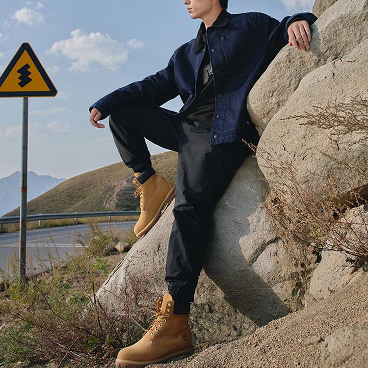 Timberland Prémiová série Vodotěsné Klasické žluté boty Krátké outdoorové boty Pánské boty Pšeničné TB010061W