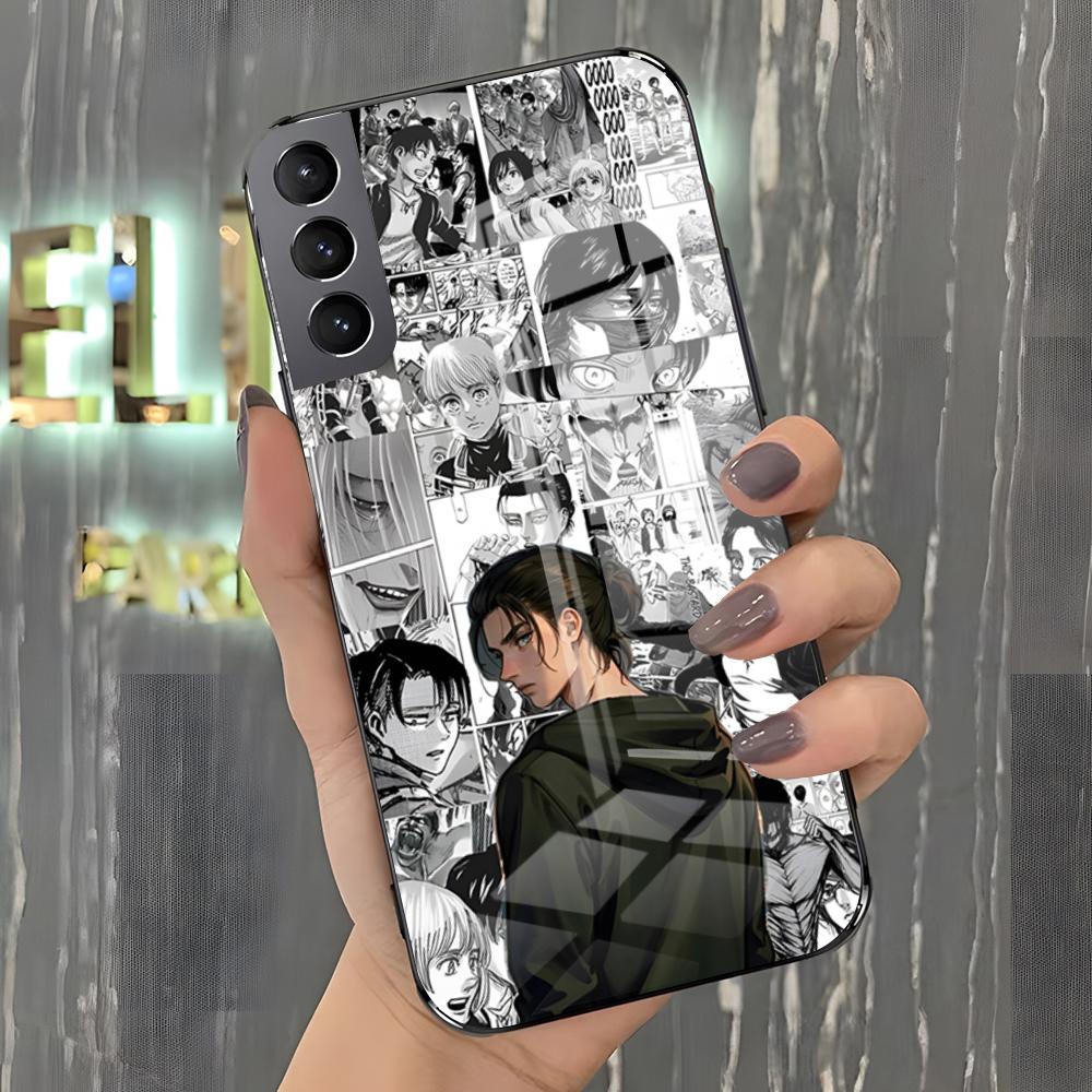 A-Attack On Titan Anime Phone Case For Samsung A25 A13 A33 5G A54 A36 A35 A56 A52 A14 Shockproof Glass Cover
