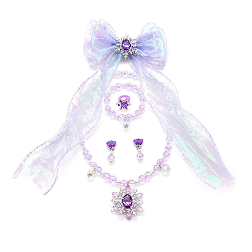 2024 Little Girl Accessories Ice and Snow Snowflake Beads Necklace Bracelet Value Set Baby Girl Accessories