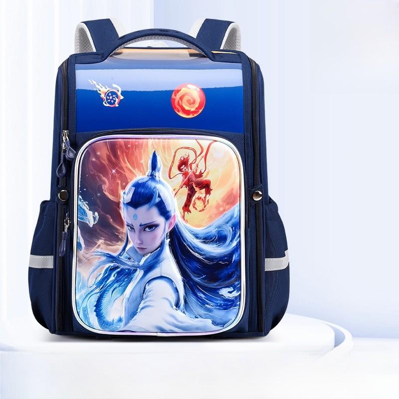 Cartoon Children Nezha Backpack With Spacious Storage For Students Elementary